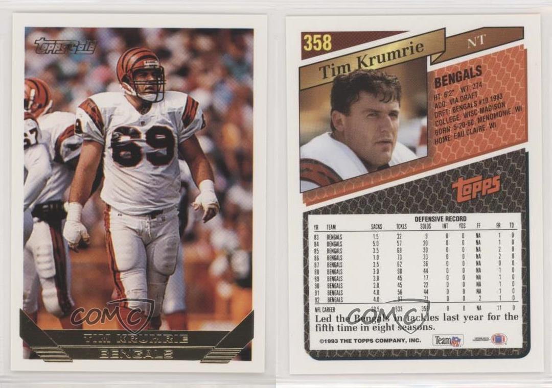 Tim Krumrie 1993 Topps Gold #358 - Cincinnati Bengals at 's