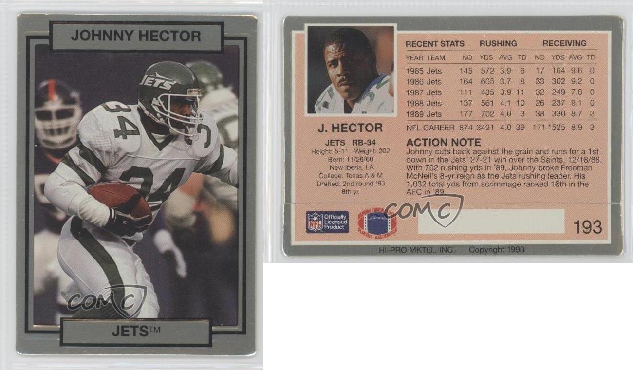 1990 Action Packed 193 Johnny Hector New York Jets Football Card eBay