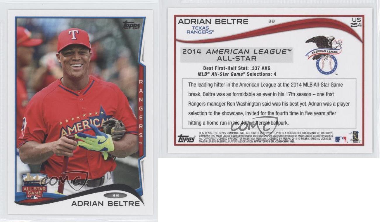  2014 Topps # 254 All-Star Adrian Beltre Texas Rangers