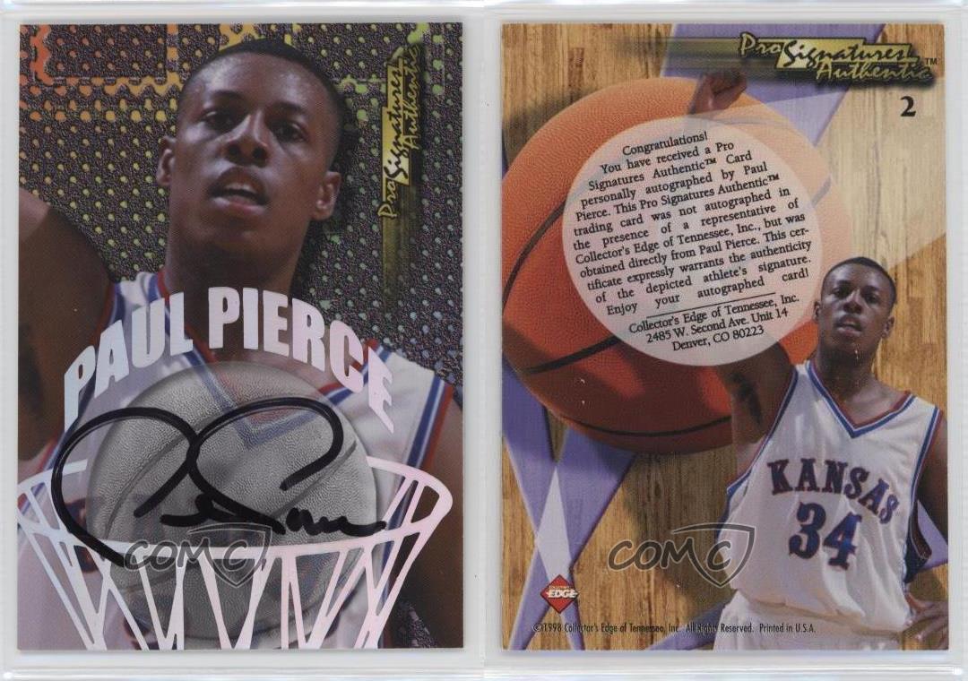 1998 Impulse Pro Signatures Authentic Paul Pierce (Black Ink) Rookie Auto RC HOF