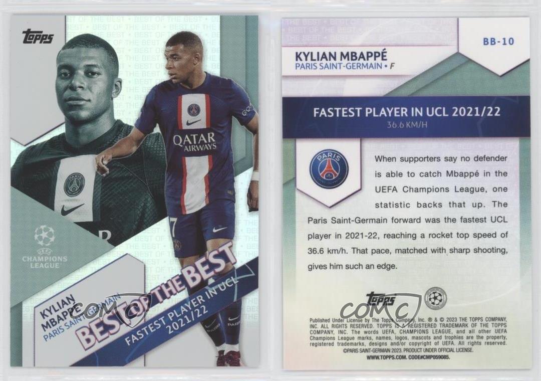 2022-23 Topps UEFA Club Competitions Best of the Kylian Mbappe Mbappé #BB-10