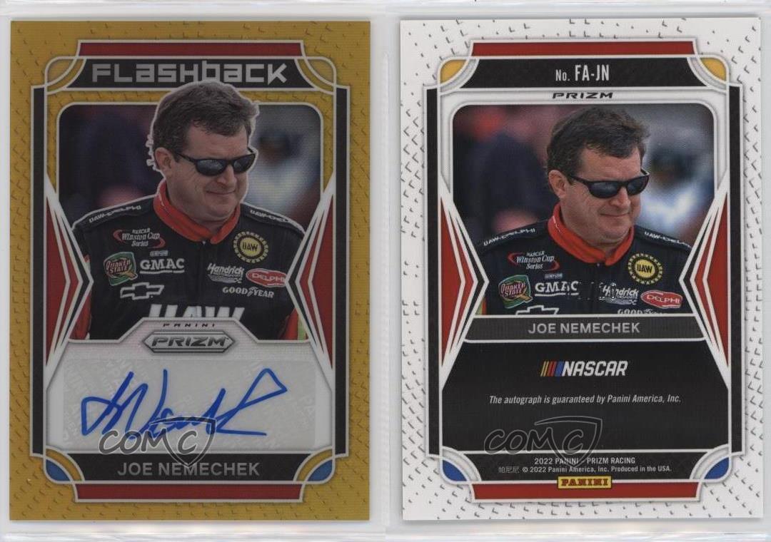 2022 Panini Prizm Flashback Auto Gold Prizm /10 Joe Nemechek #FA-JN Auto - Foto 4 di 4