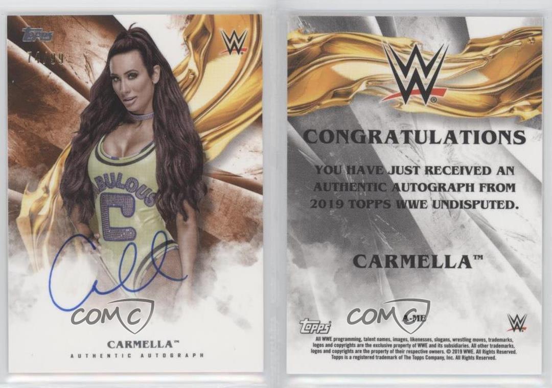 Topps WWE 2019 Undisputed Auto Orange/99 Carmella #A-ME Auto - Imagen 3 de 3