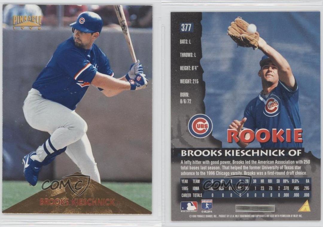 1996 Pinnacle 377 Brooks Kieschnick Chicago Cubs Baseball Card eBay