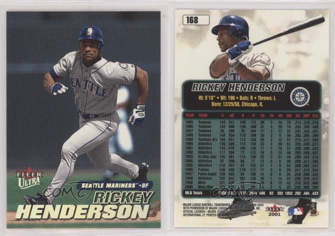 Kuboth Cards - MLB 2001 Ultra - No 168 - Rickey Henderson