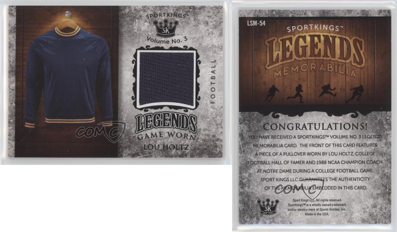 2022 Sportkings Volume 3 Legends Game Worn Materials Black Lou Holtz #LSM-54 - Picture 3 of 4