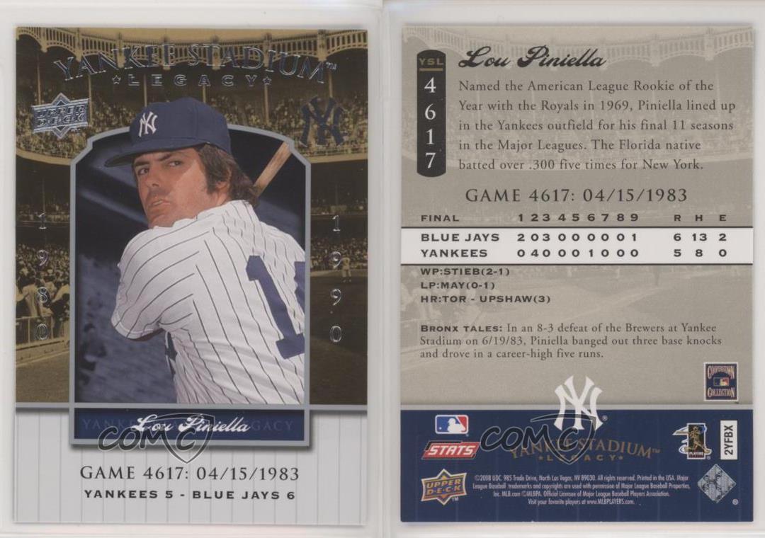 2008 acheter Upper Deck Yankee Stadium Legacy Lou Piniella #YSL4617