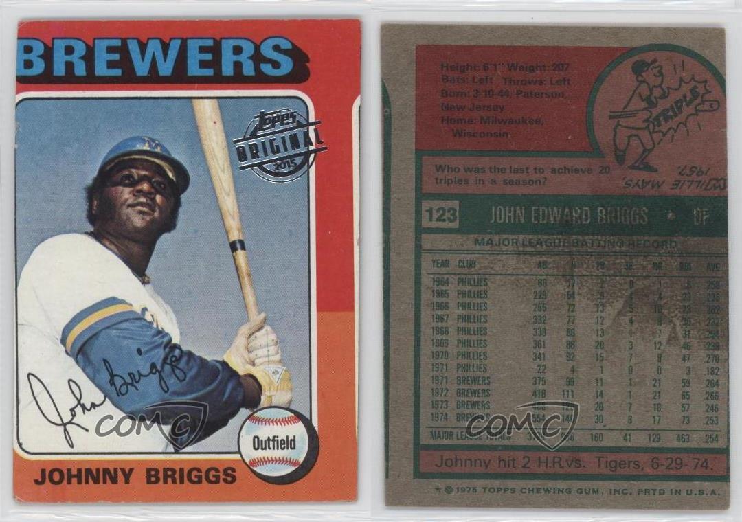 2015 Topps Originals Buybacks Johnny Briggs #1975-123 Baseball Card
