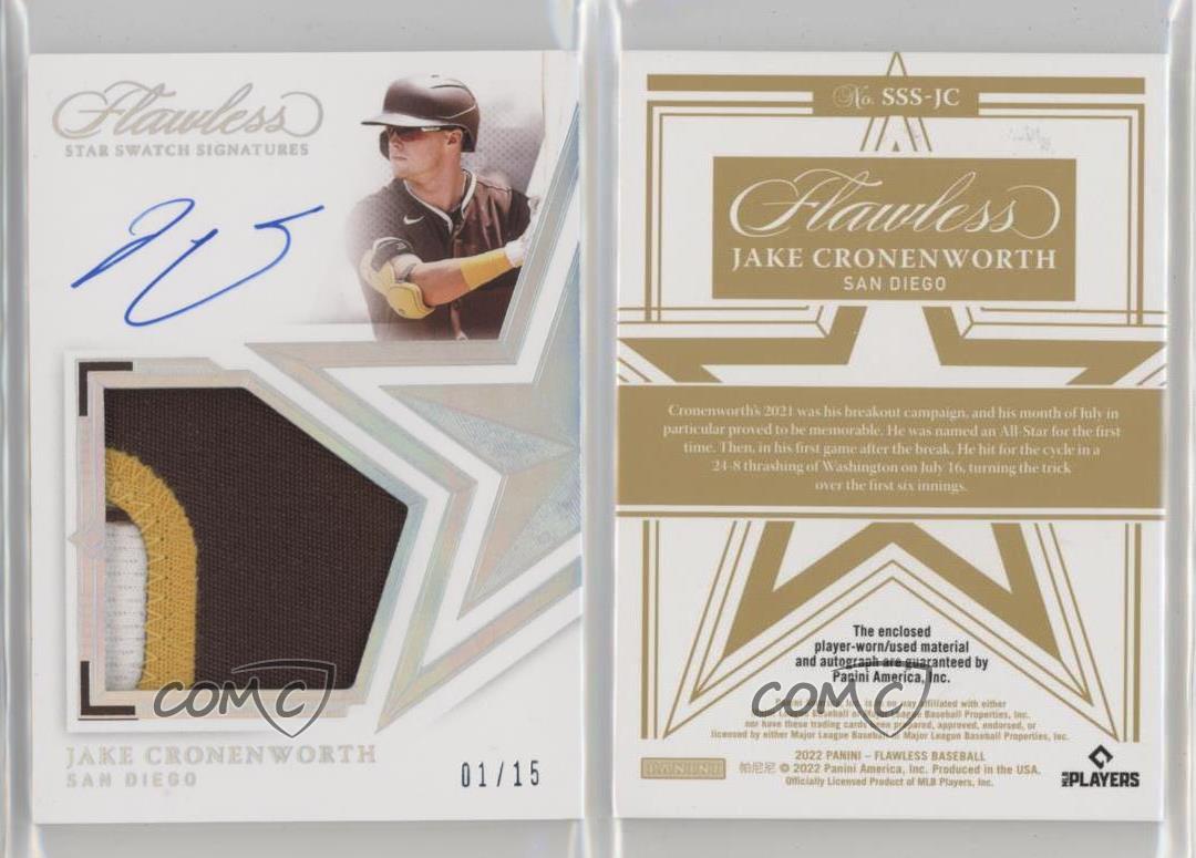 2022 Panini Flawless Star Swatch Signatures /15 Jake Cronenworth #SSS-JC Auto