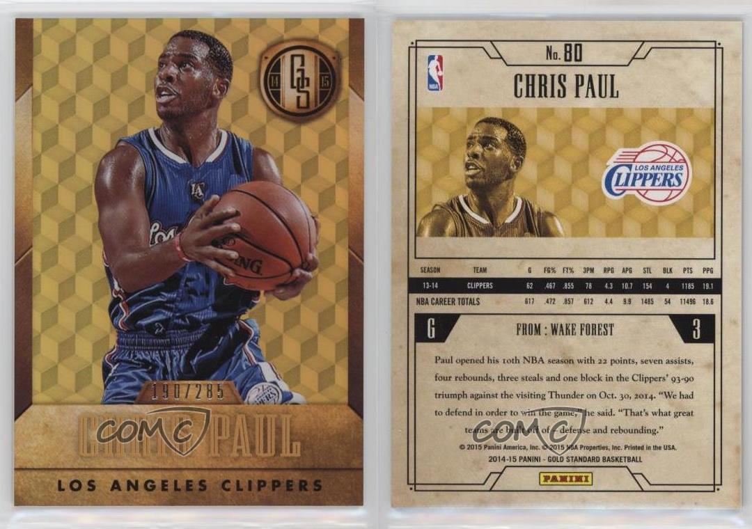 2014-15 Panini Gold Standard/285 Chris Paul (camiseta azul oscuro) #80 - Imagen 3 de 4