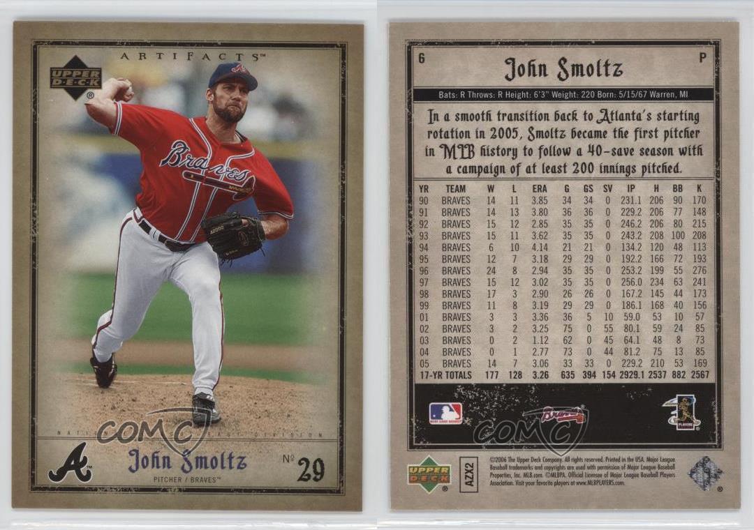 2006 Upper Deck Artifacts John Smoltz #6 HOF | eBay
