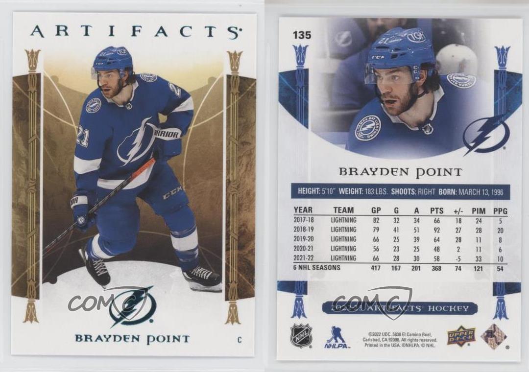 2022-23 Artifacts #135 Brayden Point Jersey Relic 86/199