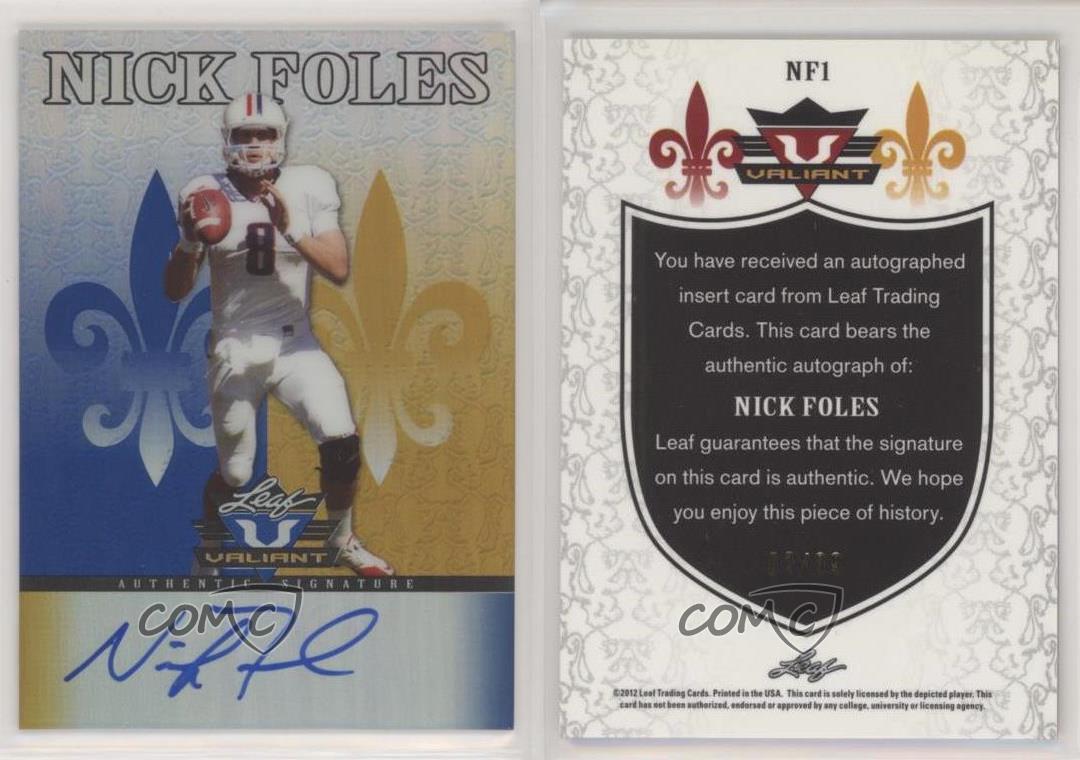 Nick Foles Signed 2012 Leaf Ultimate Draft Card #NF1 Slabbed