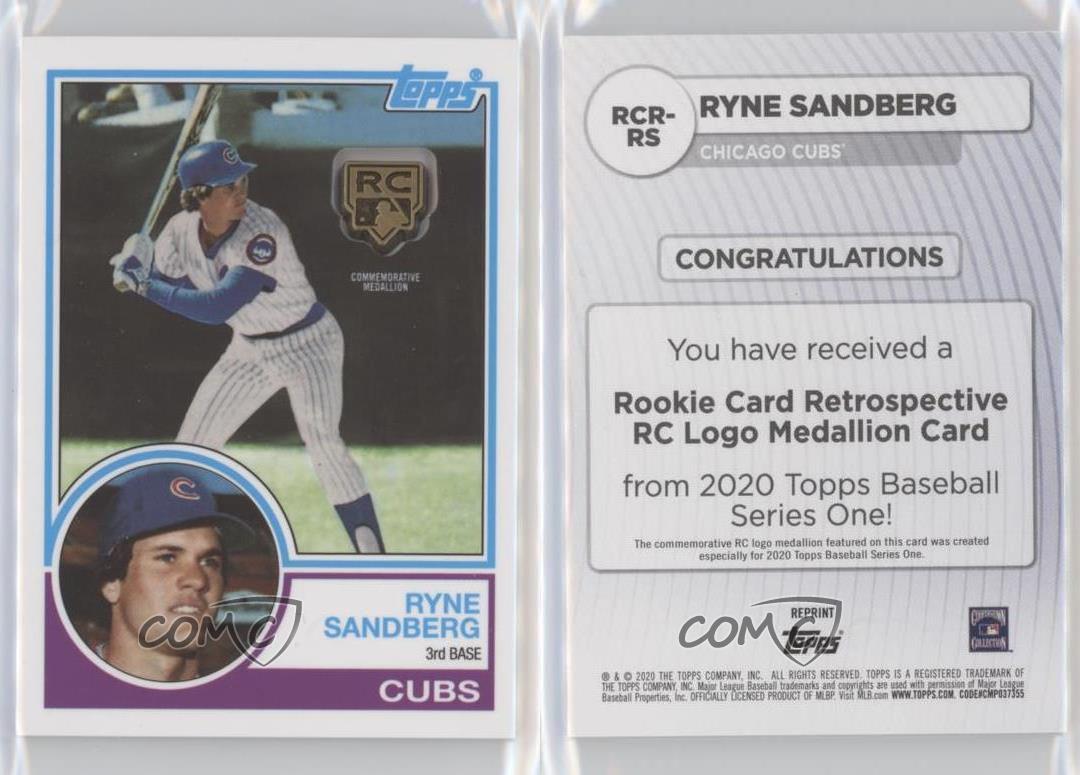 2020 Topps Ryne Sandberg Rookie Retrospective RC Logo Medallion Baseball  Card