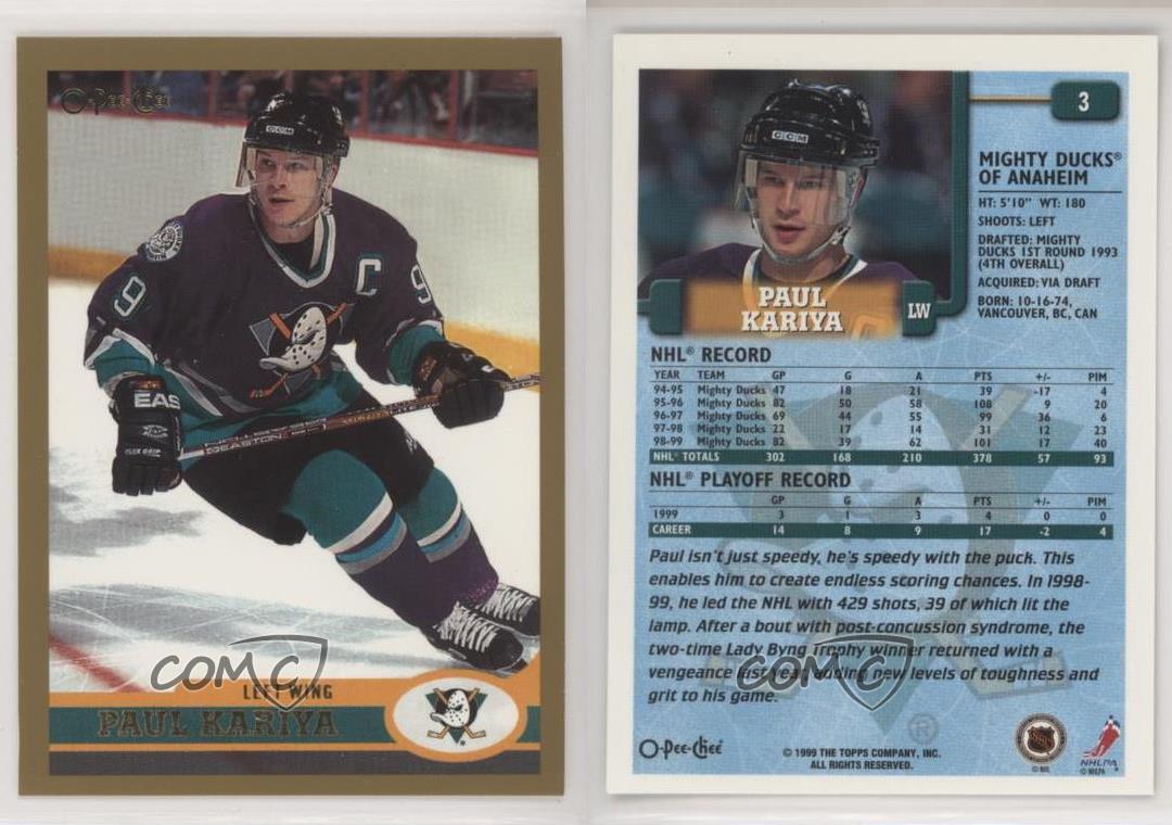 1999-00 O-Pee-Chee Paul Kariya économies #3 HOF