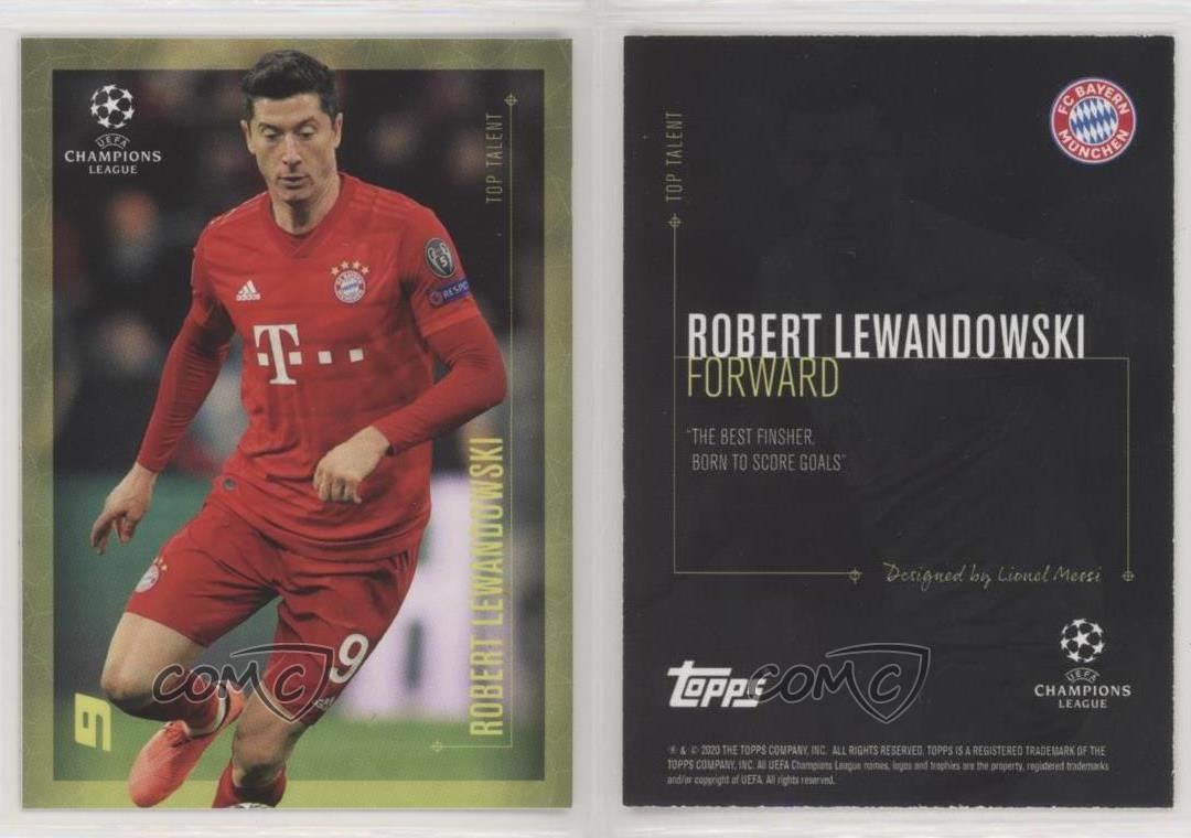 2020 Topps Lionel Messi Champions League Top Talents Robert Lewandowski