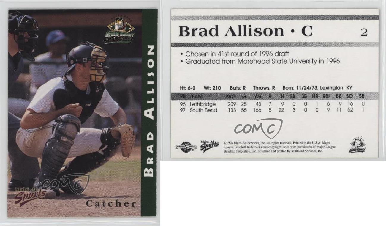 1998 Multi-annonces Sports South Bend Silver Hawks Brad vendre Allison #2