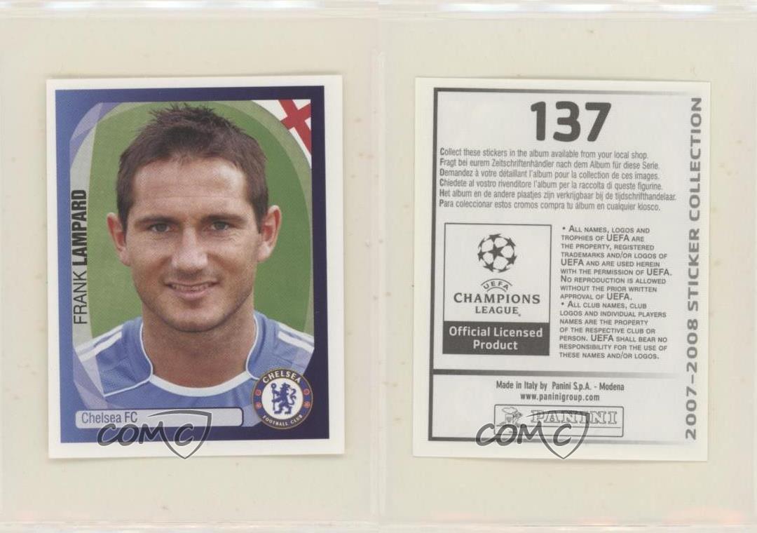 137 LAMPARD CHELSEA WITH BLACK BACK MINT!! PANINI CHAMPIONS LEAGUE 2007/08 N