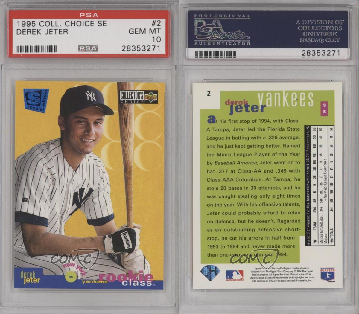 1995 Upper Deck Collector's Choice Special Edition #2 Derek Jeter PSA 10 GEM MT | eBay 1995 Upper Deck Collector's Choice Special Edition #2 Derek Jeter PSA 10 GEM MT | eBay