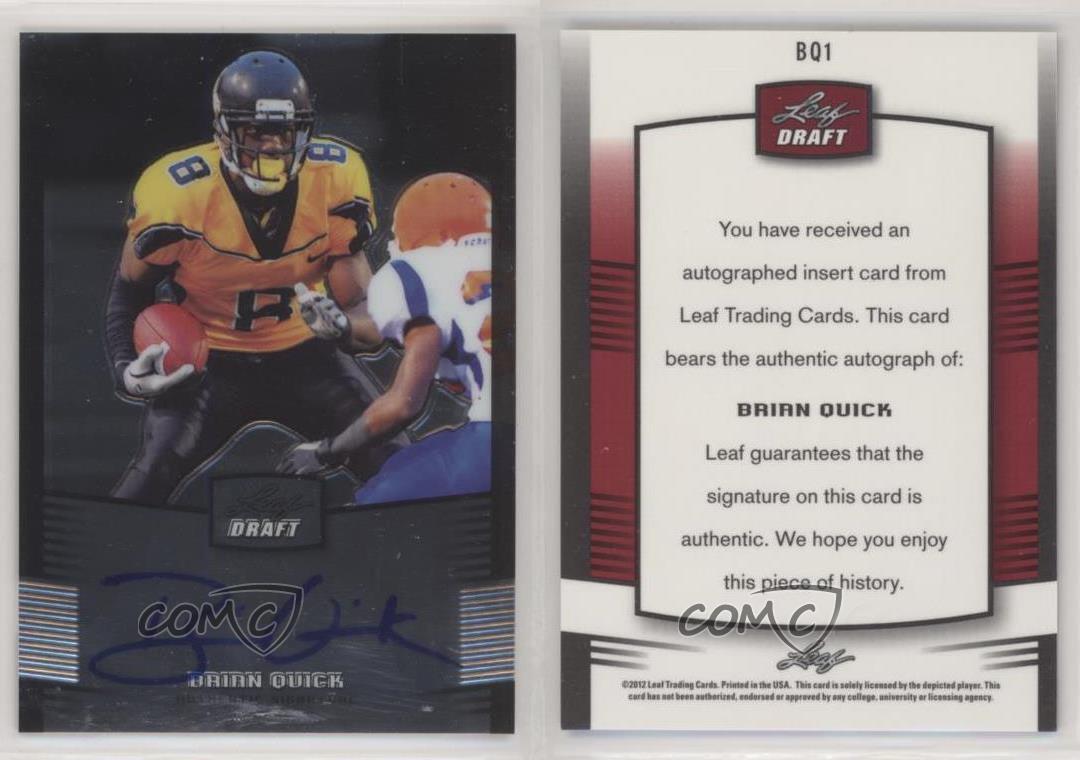 2012 Leaf Metal Draft Brian Quick #BQ1 Rookie Auto RC - Picture 4 of 4