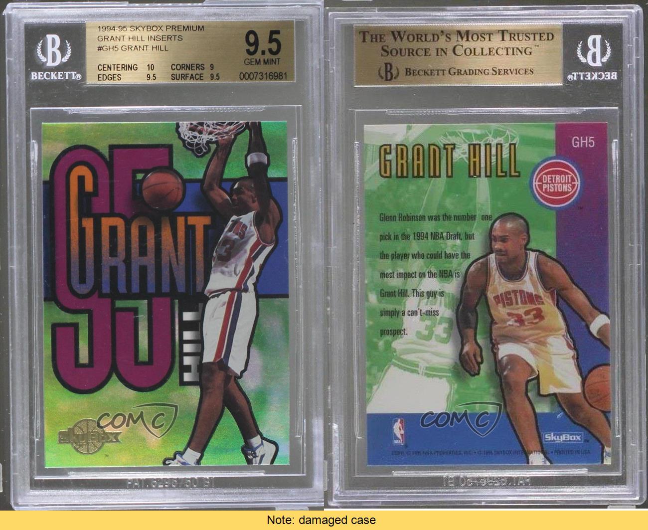 199495 Skybox GH5 Grant Hill BGS 9.5 Detroit Pistons