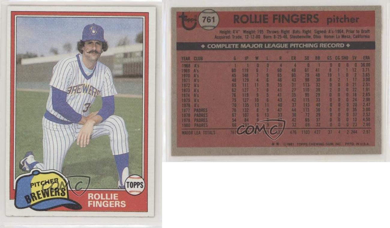 1981 Topps & Topps Traded Rollie Fingers