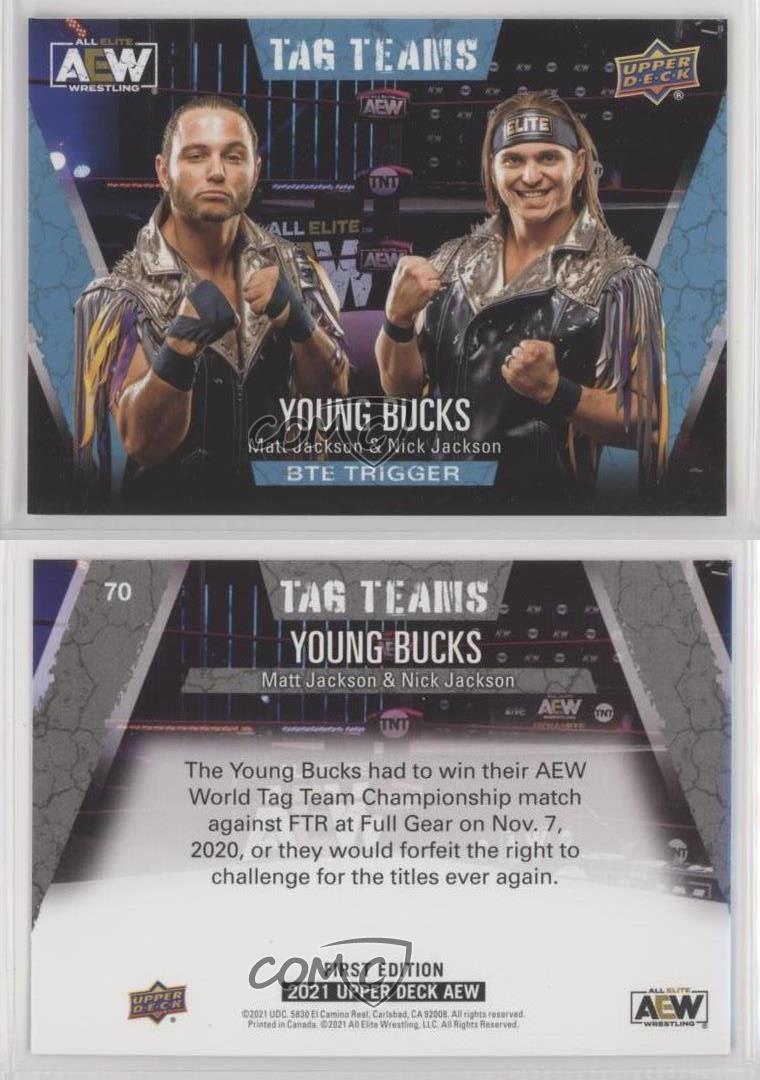 2021 AEW All Elite Wrestling Finisher Nick Jackson Matt #70 Rookie Patch Tag RC