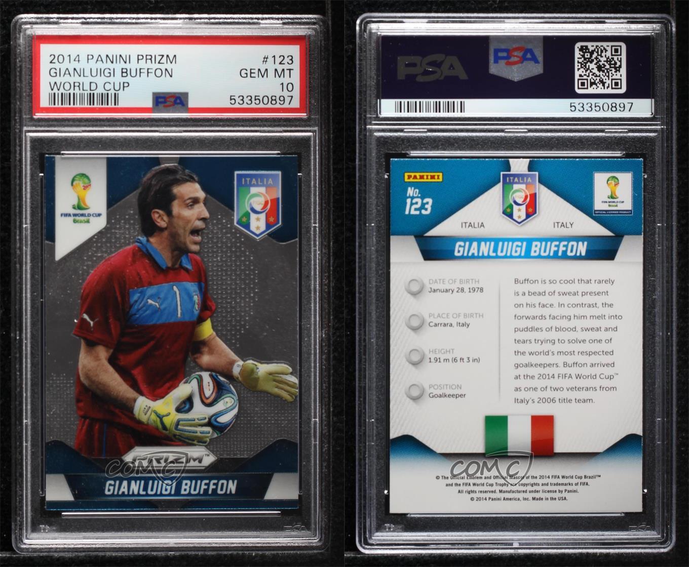 2014 Panini Prizm World Cup Gianluigi Buffon #123 PSA 10 GEM MT | eBay