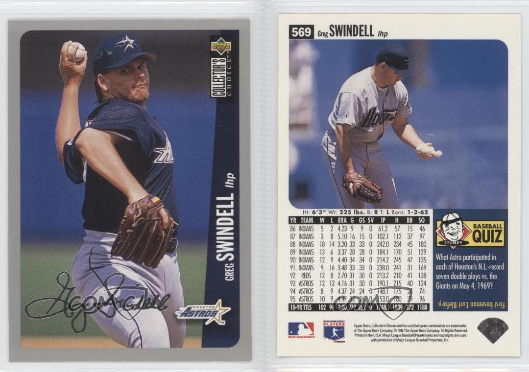 1996 Collectors Choice Silver Signature #569 Greg Swindell Houston Astros