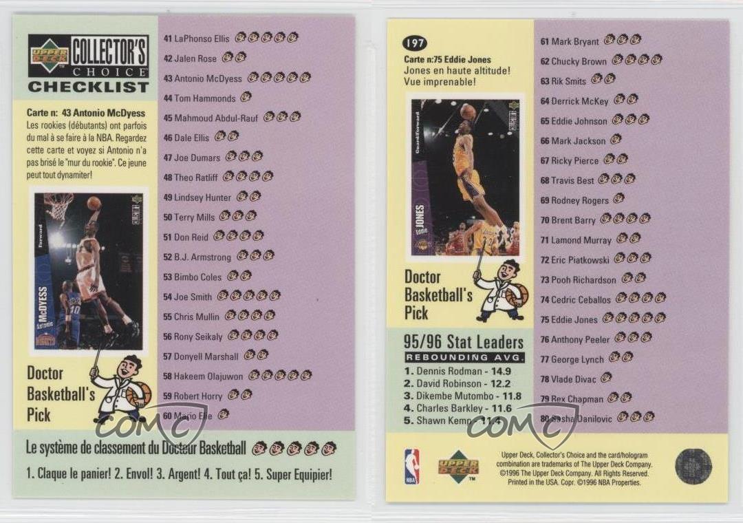 1996 97 Upper Deck Collector S Choice International French Checklist 197 Ebay