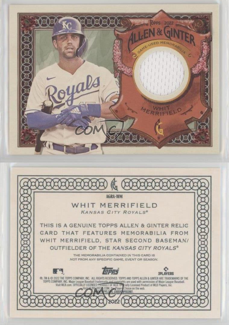 Whit Merrifield Royals 2022 Topps Allen and Ginter Relics Jersey Card  #AGRA-WM