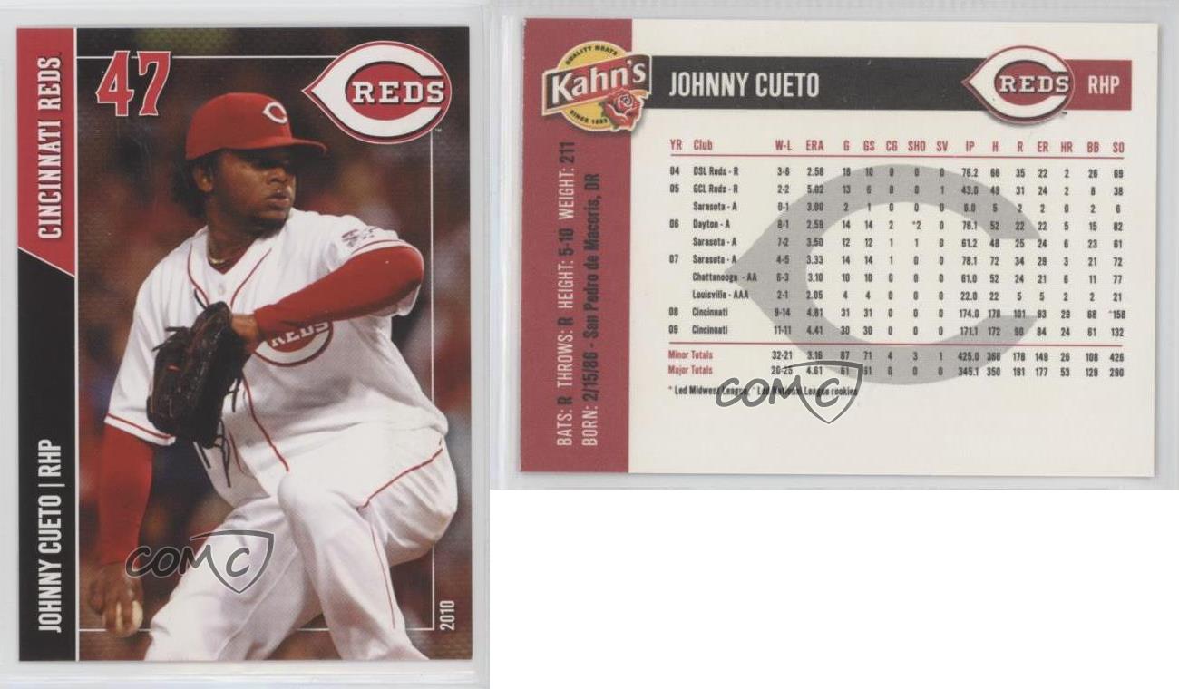 2010 Kahn's Cincinnati Reds Johnny Cueto