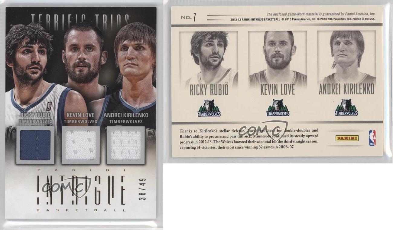 Materials,//49 ANDREI KIRILENKO Ricky Rubio 2012-13 PANINI intrigue Kevin Love