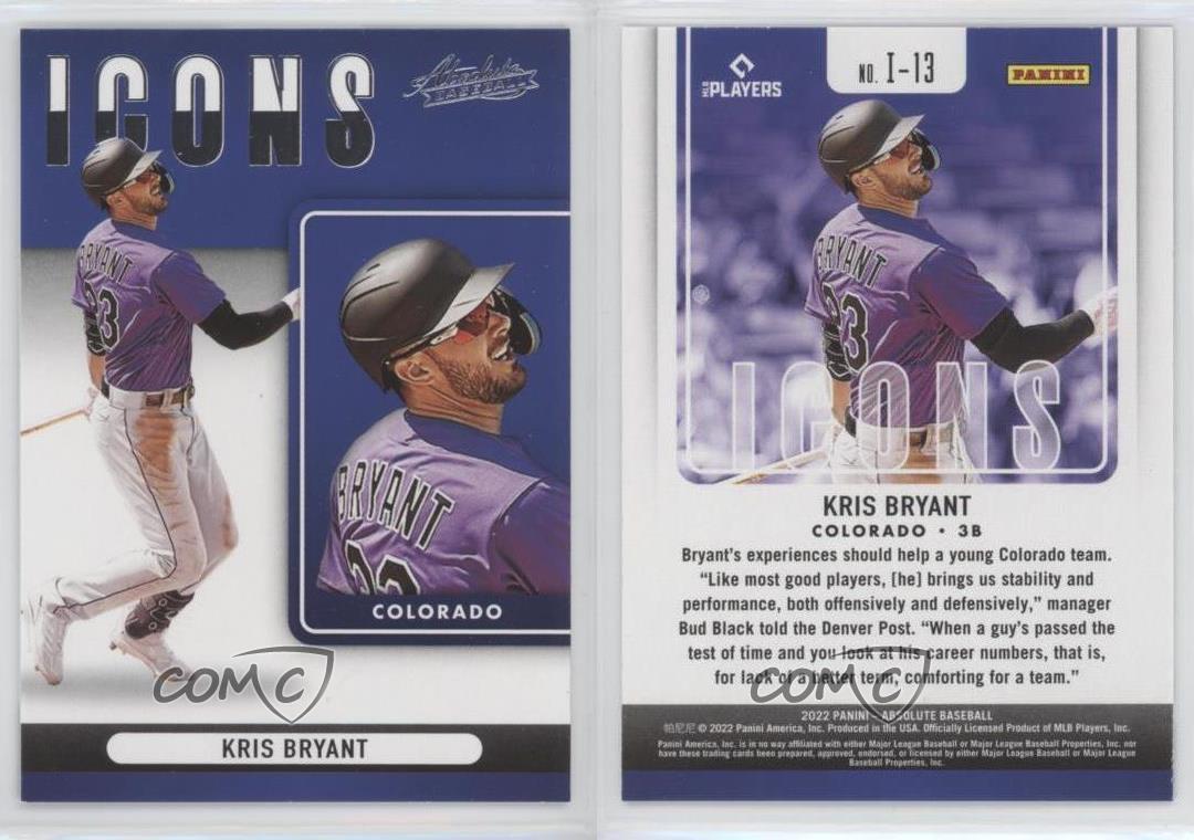 2022 Panini Absolute Baseball Kris Bryant Icons purple /99