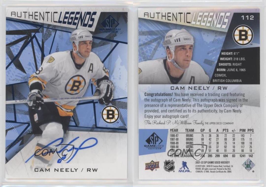 2021-22 Upper Deck SP Game Used Legends Blue Auto Cam Neely #112 Auto HOF