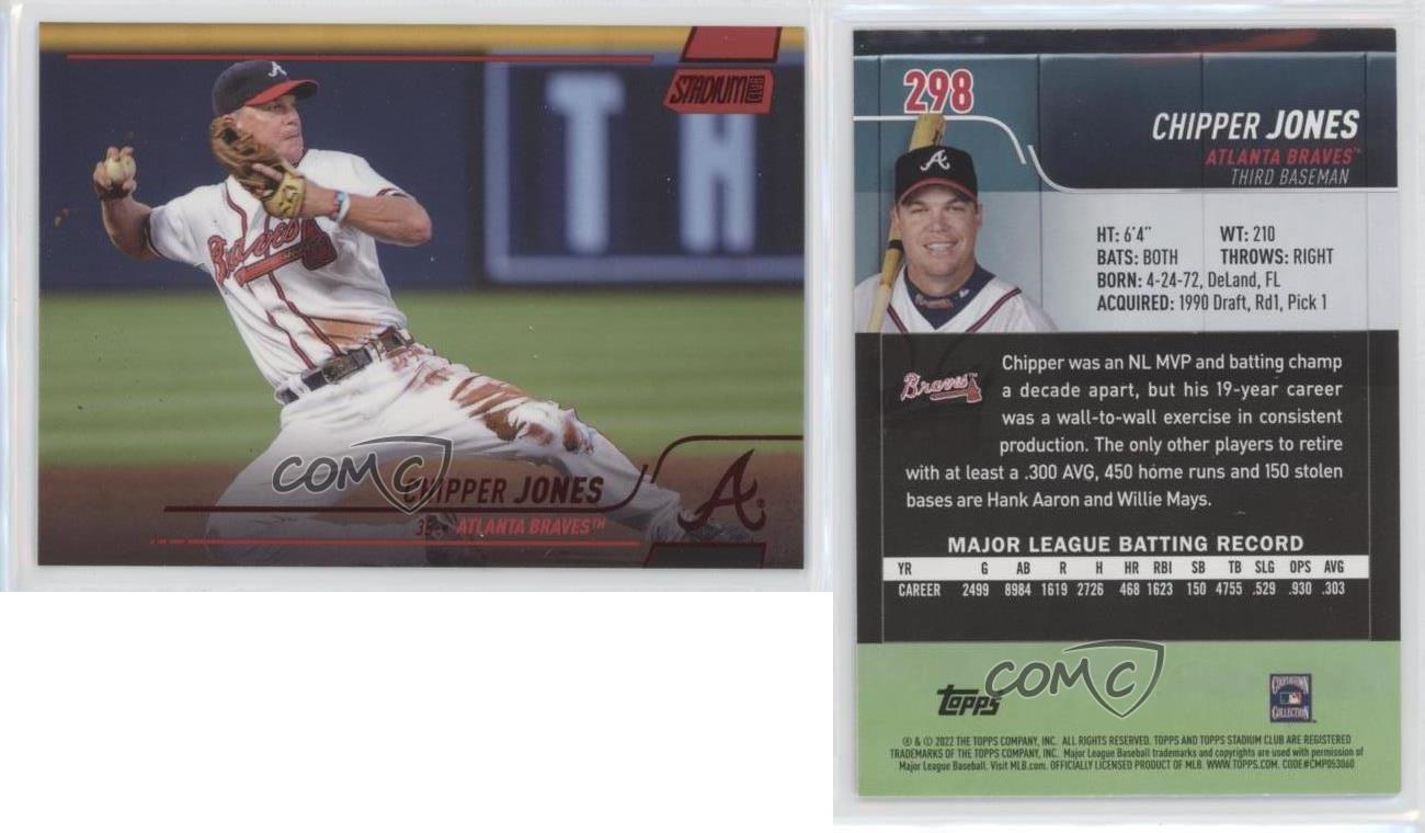 2022 Topps Stadium Club Chipper Jones Atlanta Braves #298