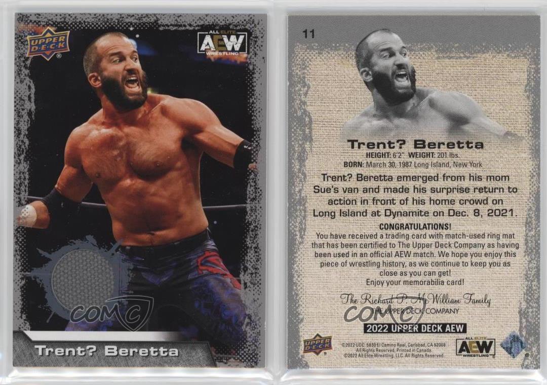 2022 Upper Deck AEW All Elite Wrestling - Mat Relics #11 Trent Barreta (MEM)