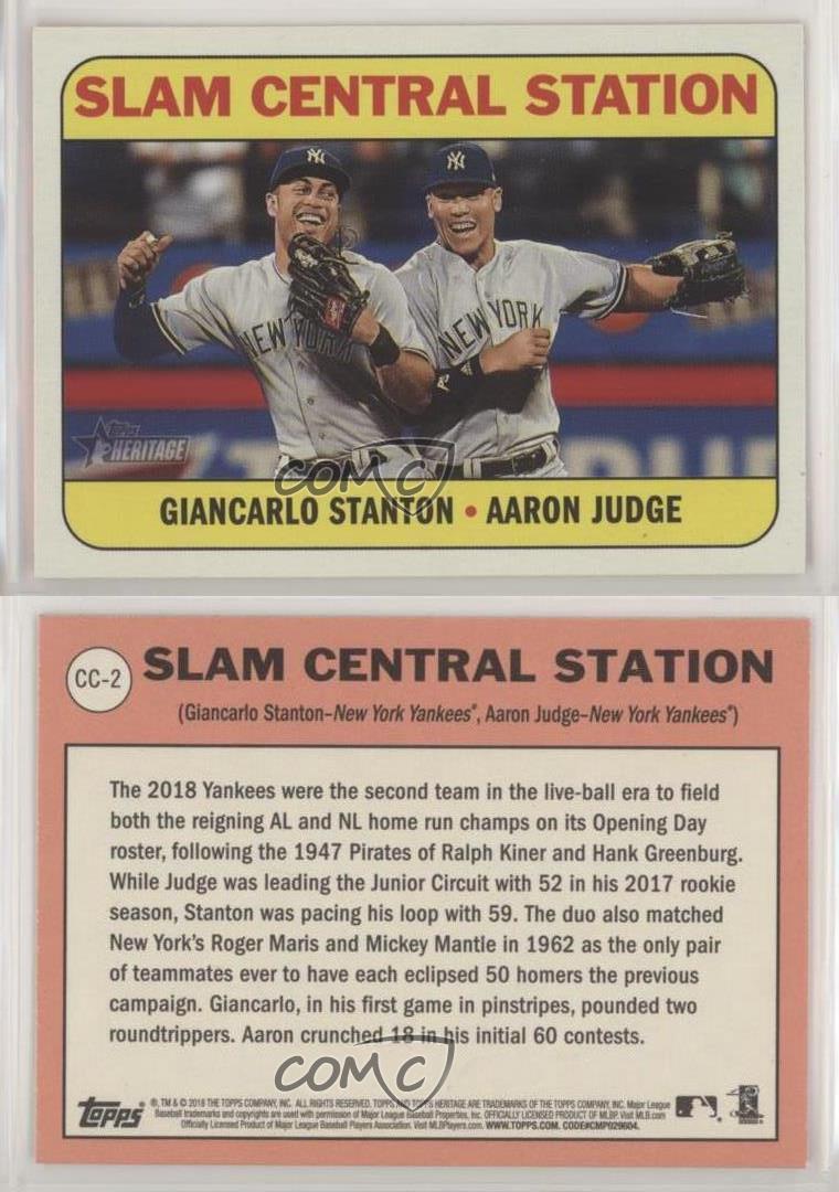 2018 Topps Heritage Slam Central Station #CC-2 Aaron Judge and Giancarlo Stanton