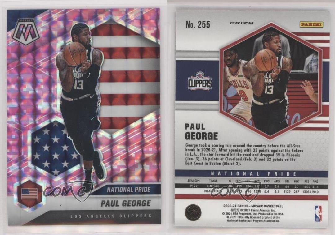 Mosaïque Panini 2020-21 National Pride rose camouflage mosaïque Prizm Paul remises George #255