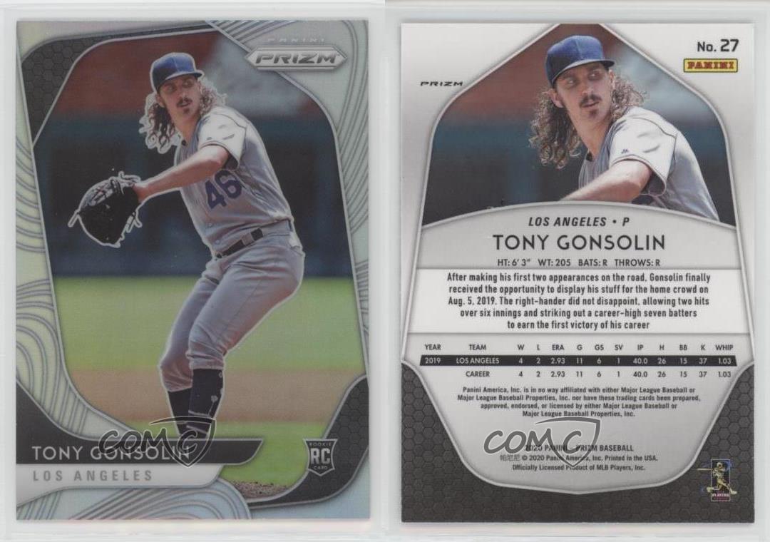 2020 Panini Prizm Silver Tony Gonsolin Rookie Baseball Card #27