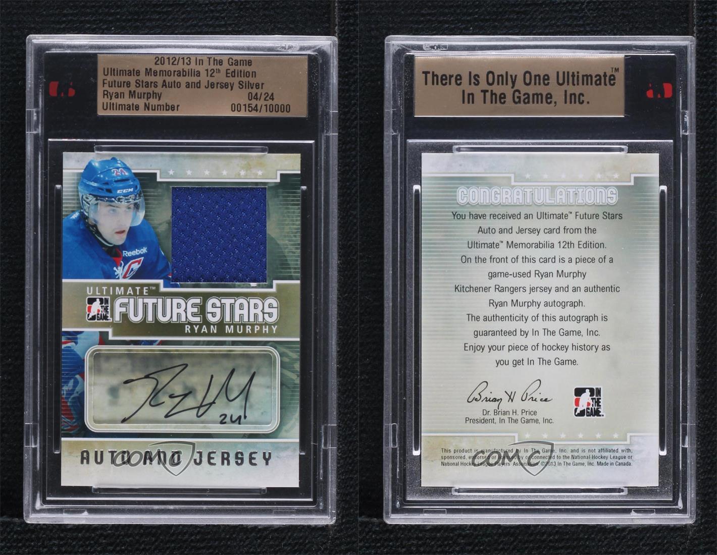 2012-13 ITG Ultimate Memorabilia 12th Edition Silver /24 Ryan Murphy Auto