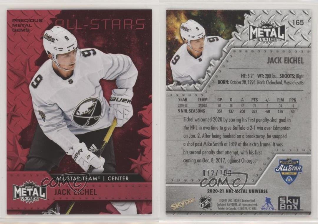 2020-21 Skybox Metal Universe All-Stars PMG Red /90 Jack Eichel #165