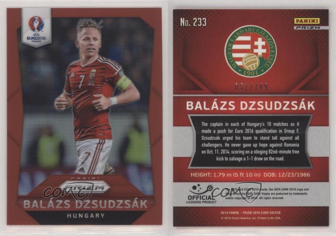 2016 Panini Prizm UEFA Euro Red Prizm /149 Balazs Dzsudzsak