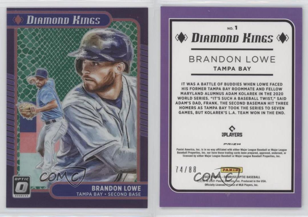 2021 Panini Donruss Optic - Diamond Kings Brandon Lowe #1 Green Dragon Prizm /88