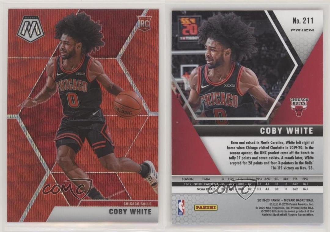 2019-20 Panini Mosaic Tmall Red Wave Prizm Coby White #211 Rookie RC | eBay