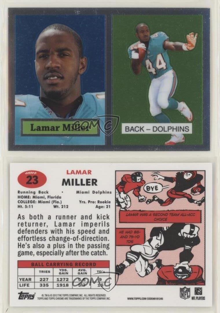 2012 Topps Chrome 1957 Design Lamar Miller #23 Rookie RC - Bild 3 von 4