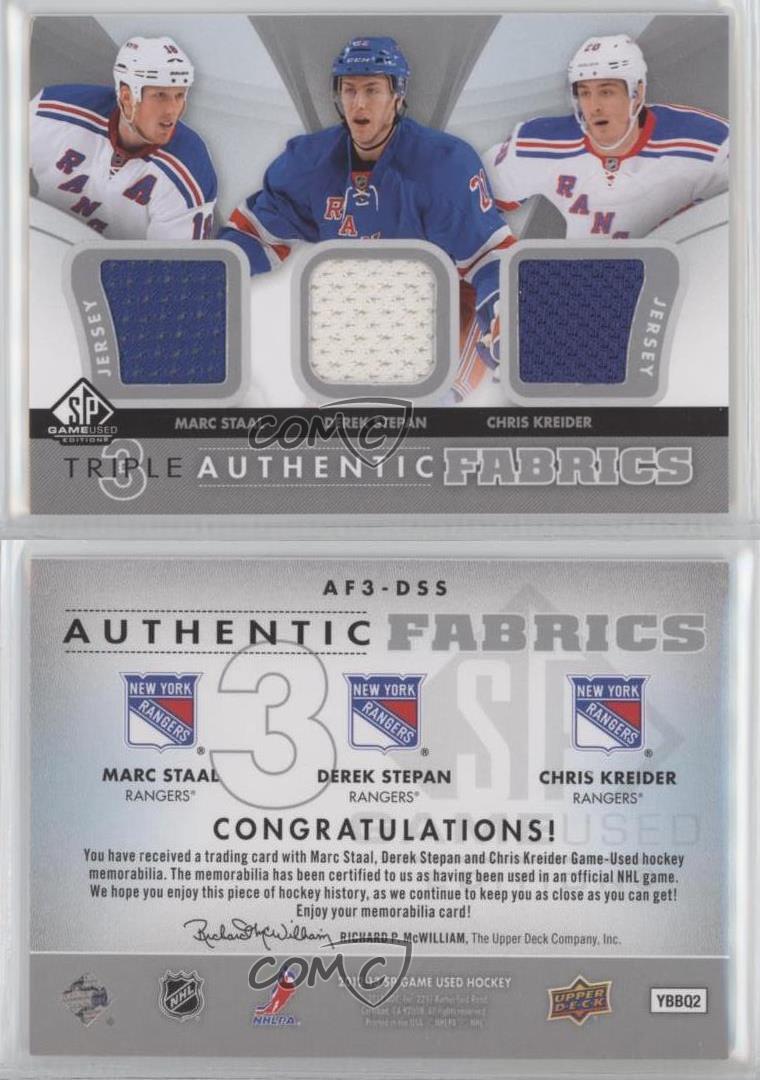 2012-13 SP Game Used Edition Marc Staal Derek Stepan Chris Kreider Rookie RC - Picture 3 of 4