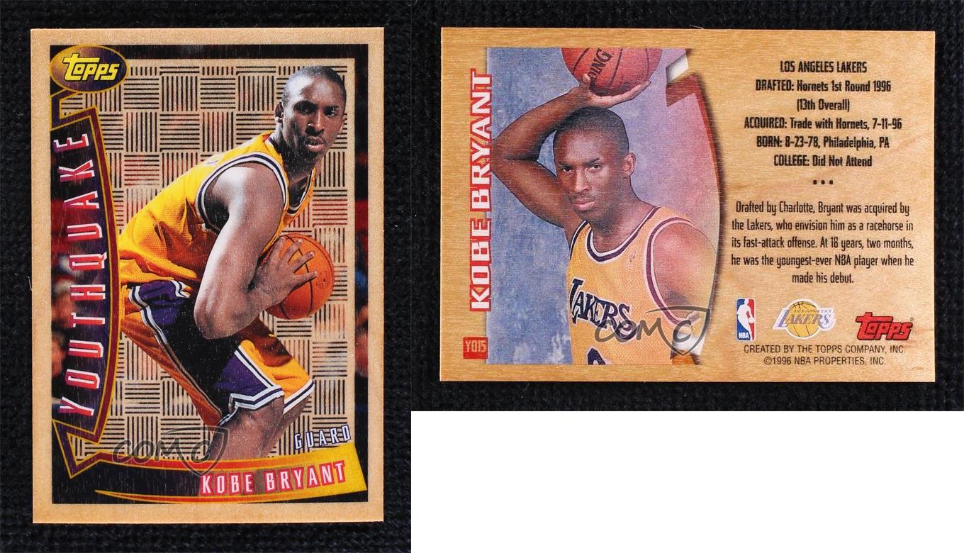 1996-97 Topps Youthquake Kobe Bryant #YQ15 Rookie RC HOF | eBay 1996-97 Topps Youthquake Kobe Bryant #YQ15 Rookie RC HOF | eBay