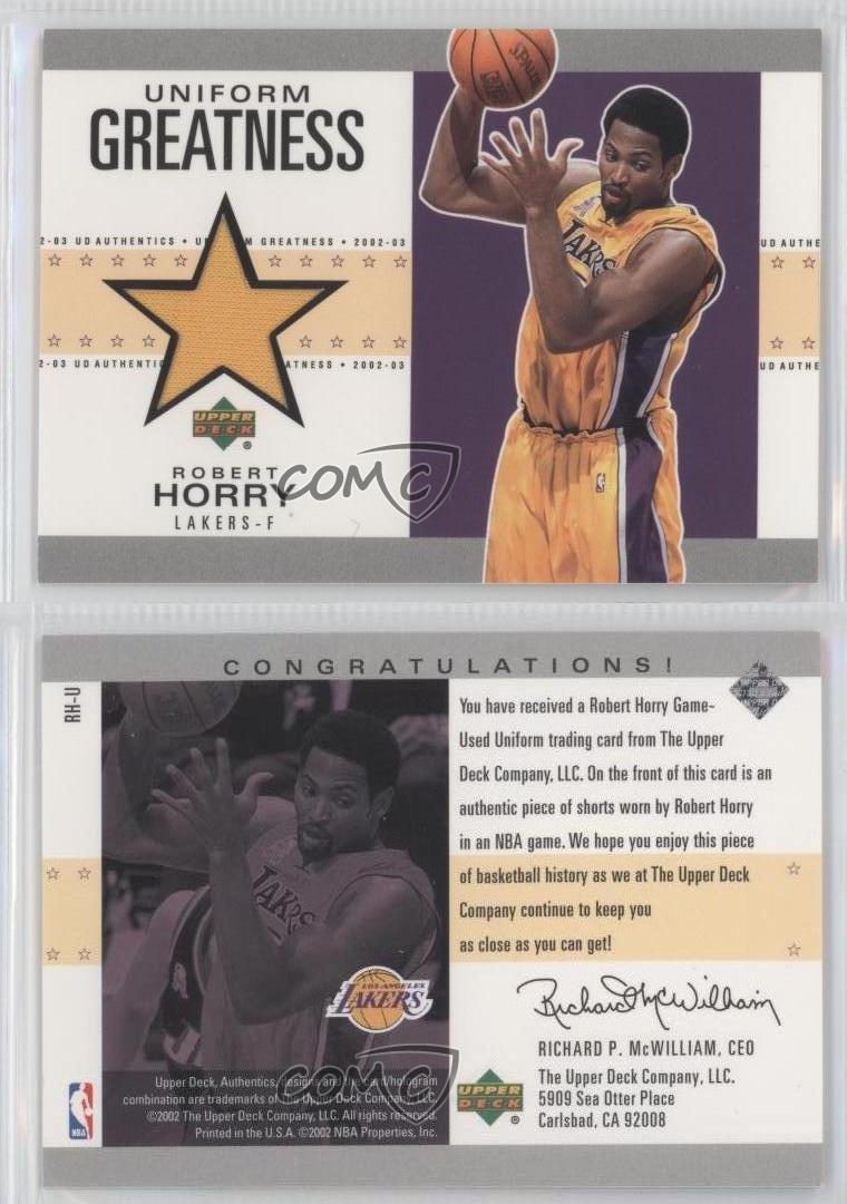 2002-03 Upper Deck UD Authentics Uniform Greatness Robert Horry #RH-U - Picture 4 of 4