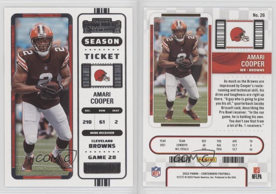 2022 Panini Contenders - [Base] #26 - Season Ticket - Amari Cooper